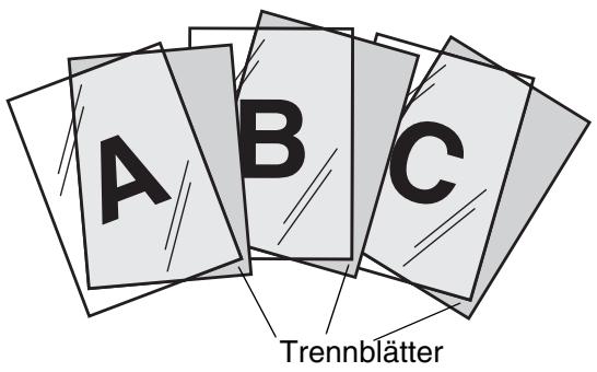 SHARP MX-2614N/3114N - EINFÜGEN VON TRENNBLÄTTERN BEIM KÖPIEREN AUF TRANSPARENTFOLIE (Folientrennblätter) - 1