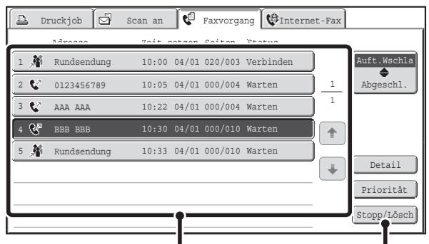 SHARP MX-2614N/3114N - STORNIEREN EINES FAXES IN BEARBEITUNG ODER EINES RESERVIEREN FAXES - 2