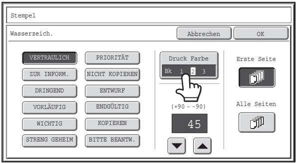 SHARP MX-2614N/3114N - Berühren Sie die Taste [Wasserzeich.] am Stempel-Ausbahlbildschirm. - 2