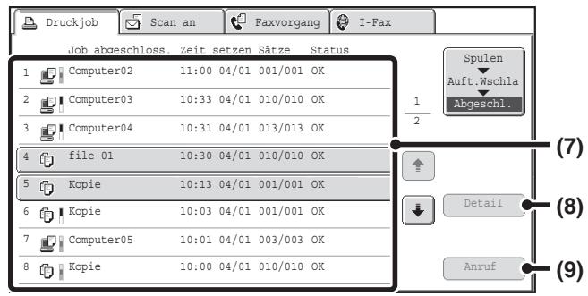 SHARP MX-2614N/3114N - BILDSCHIRM FÜR AUFTRAGSWARTESCHLANGEN UND ABGESCHLOSSENE AUFTRÄGE - 2