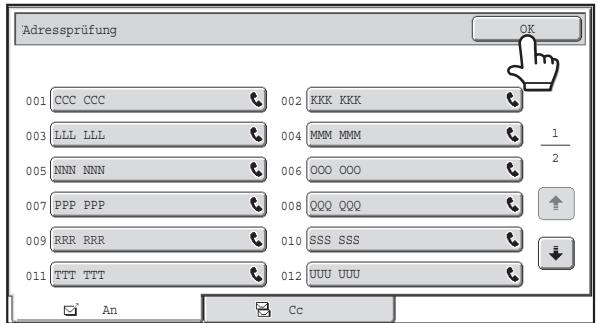 SHARP MX-2614N/3114N - ÜBERPRÜFEN UND LösCHEN EINGEGBENER ZIELE - 2