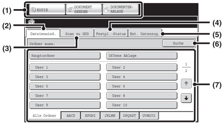 SHARP MX-2614N/3114N - BASISANZEIGE DES MODUS DOKUMENTENABLAGE - 1