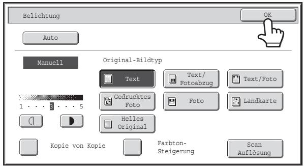SHARP MX-2614N/3114N - Legen Sie die Belichtungsstufe fest. - 2