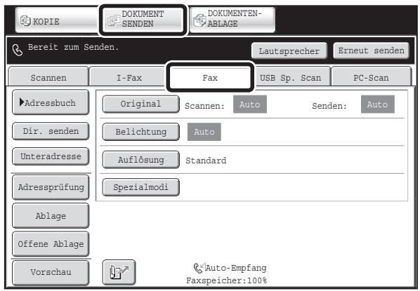 SHARP MX-2614N/3114N - AUSGANGSBILDSCHIRM DES FAXMODUS - 1
