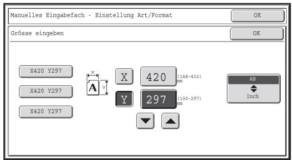 SHARP MX-2614N/3114N - Eingabe des Papierformat des manuellen Einzugs - 1
