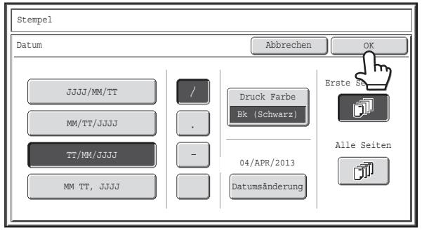 SHARP MX-2614N/3114N - Berufren sie die Taste [Datum] am Stempel-Auswalmbiuschmitt. - 8