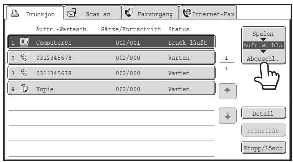 SHARP MX-2614N/3114N - AUFRUEN UND VERWENDEN EINER DATEI IN DER AUFTRAGSSTATUSMASKE - 2