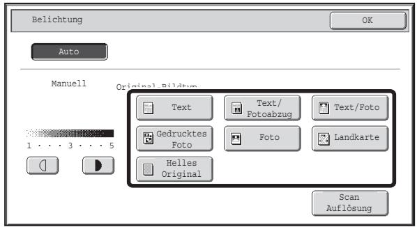 SHARP MX-2614N/3114N - AUSWAHL DES ORIGINAL-BILDTYPES UND MANUELLE BELICHTUNGSEINSTELLUNG - 1
