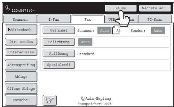 SHARP MX-2614N/3114N - Eingeben einer Pause zwischen den Ziffern einer Nummer - 1