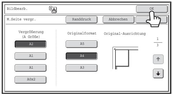 SHARP MX-2614N/3114N - Legen Sie das Format für die Vergroßerung und das Originalformat fest. - 3
