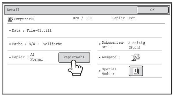SHARP MX-2614N/3114N - PAPIERWECHSEL AUF DAS ANDERE PAPIERFORMAT UND DRUCKEN BEIERSCHÖPFTEM PAPIERVORRAT - 3
