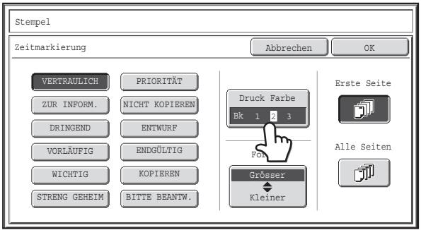 SHARP MX-2614N/3114N - BeruHren Sie die Taste [Zeitmarkier.] am Stempel-Auswahnbildschirm. - 2