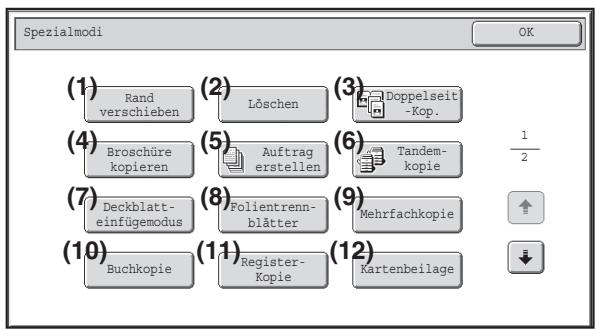 SHARP MX-2614N/3114N - Spezialmodi-MENU (1. Bildschirm) - 3
