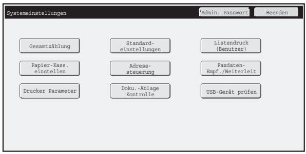 SHARP MX-2614N/3114N - Zugreifen auf die Systemeinstellungen (allgemein) - 3