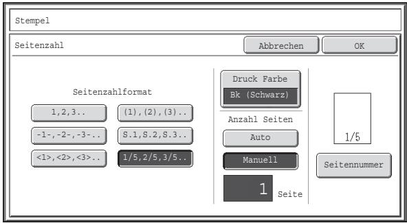 SHARP MX-2614N/3114N - Wahlen Sie ein Format für die Seitenzahl. - 1