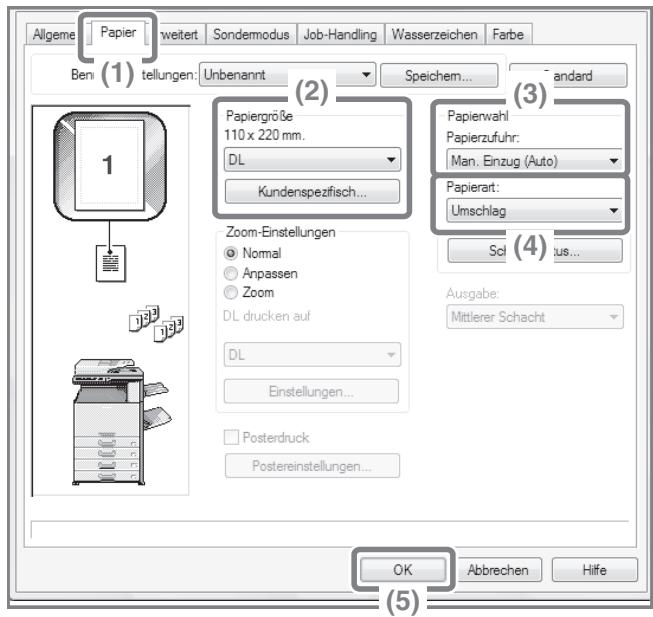 SHARP MX-2614N/3114N - -3 Auswahl der Einstellungen im Druckertreiber. - 1