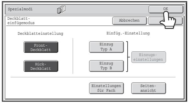 SHARP MX-2614N/3114N - Wenn Sie ein Rückblatt eingefugen möchten, berühren Sie das Feld [Rückdeckblatt]. - 1