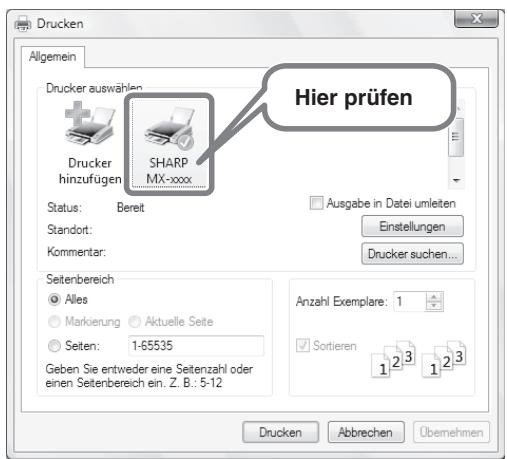 SHARP MX-2614N/3114N - Prüfen des Druckernamens - 1