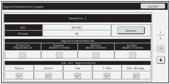 SHARP MX-2614N/3114N - Papierfacheinstellungen - 1