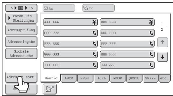 SHARP MX-2614N/3114N - ÄNDERN DER ANZEIGE VON TIPPTASTEN IM ADRESSBUCHBILDSCHIRM - 1
