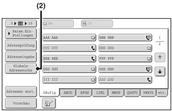 SHARP MX-2614N/3114N - ABRUFEN EINER ZIELADRESSE AUSEINEM GLOBALEN ADRESSBUCH - 1
