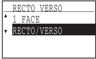 SHARP MX-FX10 - Sélectionnez "RECTO/VERSO" à l'aide de la touche [▼] ou [▲]. - 3
