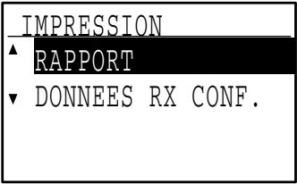 SHARP MX-FX10 - Sélectionnez "RAPPORT" à l'aide de la touche [▼] ou [▲]. - 2
