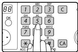 SHARP MX-FX10 - Entrez le numéro de fax du destinataire à l'aide des touches numériques. - 1