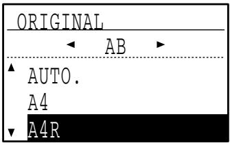 SHARP MX-FX10 - Sélectionnez le format de l'original à l'aide de la touche [▼] ou [▲]. - 2