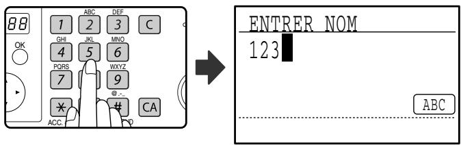 SHARP MX-FX10 - Entrez "1", "2" et "3" à l'aide des touches numériques. - 1