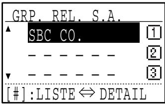 SHARP MX-FX10 - Sélectionnez le nom du groupe relat (boîte) de code F à éditer à l'aide de la touche [▼] ou [▲]. - 3