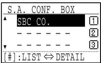 SHARP MX-FX10 - Sélectionnez le nom de la boîte confidentielle de code F à effacer à l'aide de la touche [▼] ou [▲]. - 2