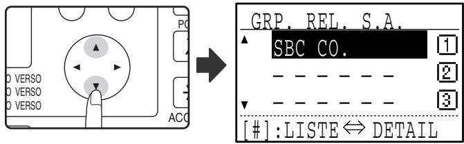 SHARP MX-FX10 - Sélectionnez le nom du groupe relat (boîte) de code F à effacer à l'aide de la touche [▼] ou [▲]. - 1