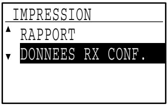 SHARP MX-FX10 - Sélectionnez "DONNEES RX CONF." à l'aide de la touche [▼] ou [▲]. - 2