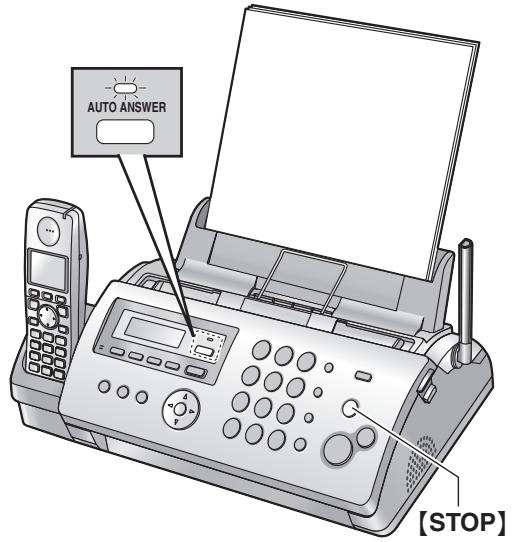 PANASONIC KXFC225E - Activating TAM/FAX mode (Telephone Answering Machine/Fax mode) - 1