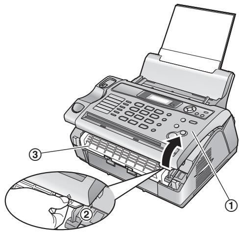 PANASONIC KXFL401E - When the recording paper has jammed near the drum and toner unit - 1