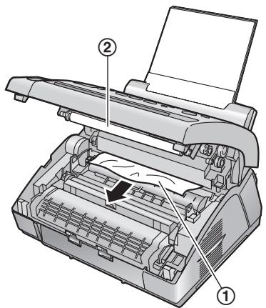 PANASONIC KXFL401E - When the recording paper has jammed near the drum and toner unit - 3