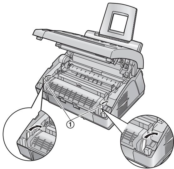 PANASONIC KXFL401G - Wenn sich das Aufzeichnungspapier an der Papierausgabe staut - 6
