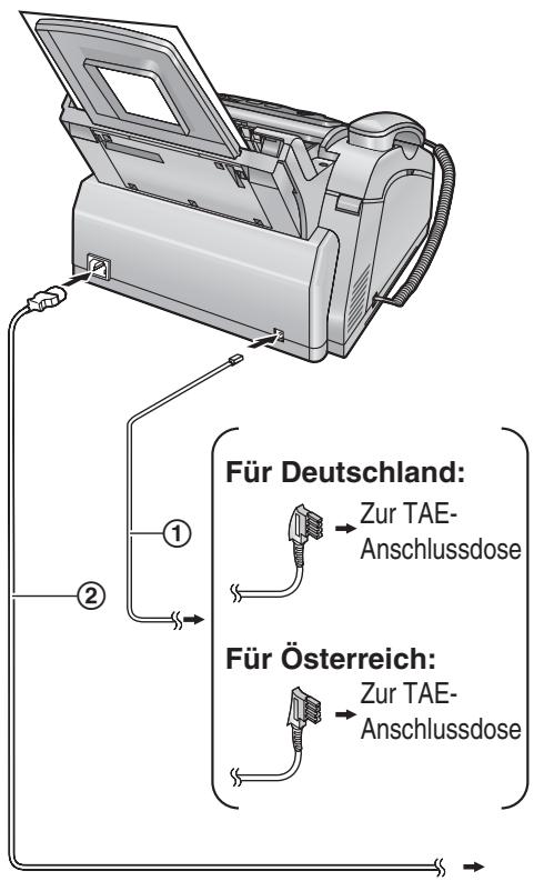 Für Deutschland: Zur TAE- Anschlussdose Für Österreich: Zur TAE- Anschlussdose