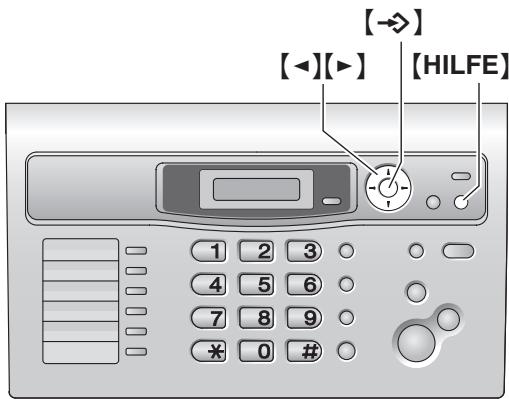 [→] [◀][▶] [HILFE] 1 2 3 4 5 6 7 8 9 * 0 #