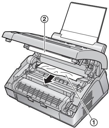 PANASONIC KXFL401G - Wenn sich das Aufzeichnungspapier an der Trommel- und Tonereinheit staut - 3