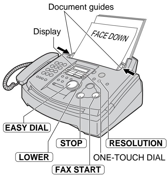 PANASONIC KXFL501E - Sending a fax using ONE-TOUCH DIAL and EASY DIAL - 1