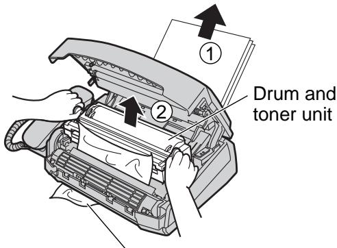 PANASONIC KXFL501E - When the recording paper has jammed in the unit - 4
