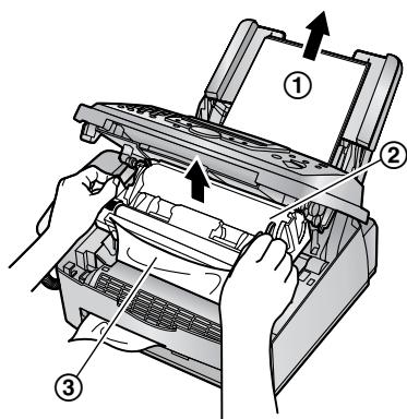 PANASONIC KXFL611G - Wenn sich das Aufzeinungspapier an der Papierausgabe staut: - 2