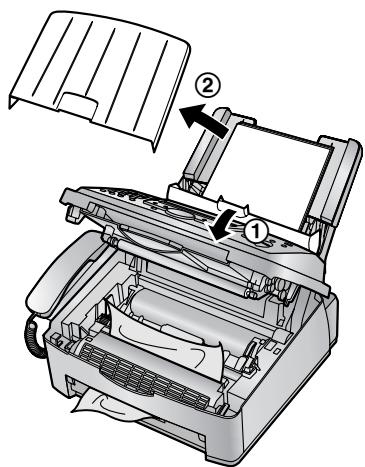 PANASONIC KXFL611G - Wenn sich das Aufzeinungspapier an der Papierausgabe staut: - 1