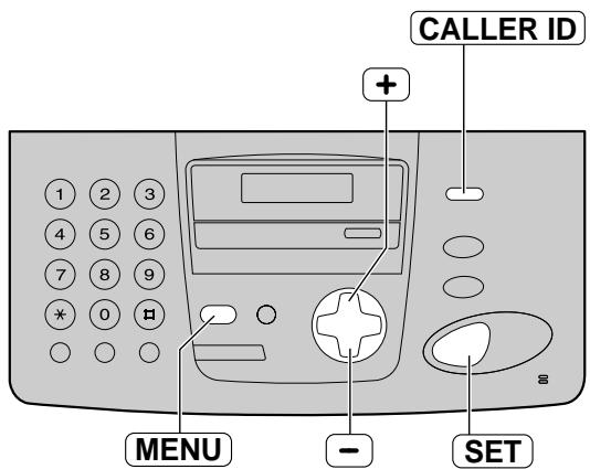 CALLER ID MENU SET