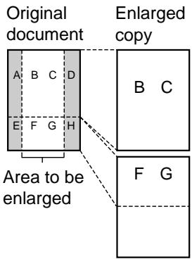 Original document A B C D E F G H Area to be enlarged Enlarged copy B C F G