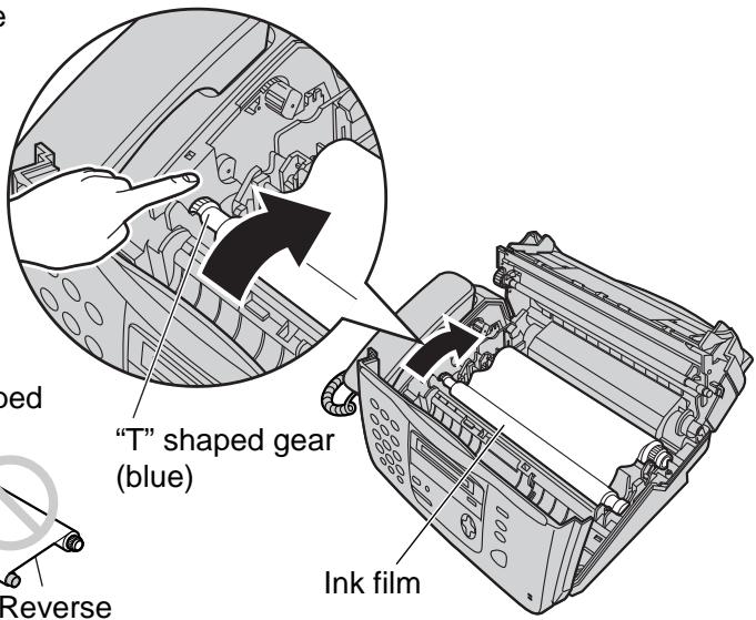"T" shaped gear (blue) Ink film Bed Reverse