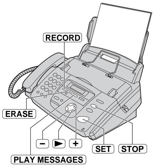 RECORD ERASE PLAY MESSAGES SET STOP