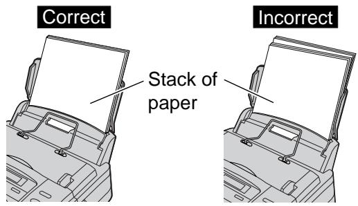 Correct Stack of paper Incorrect